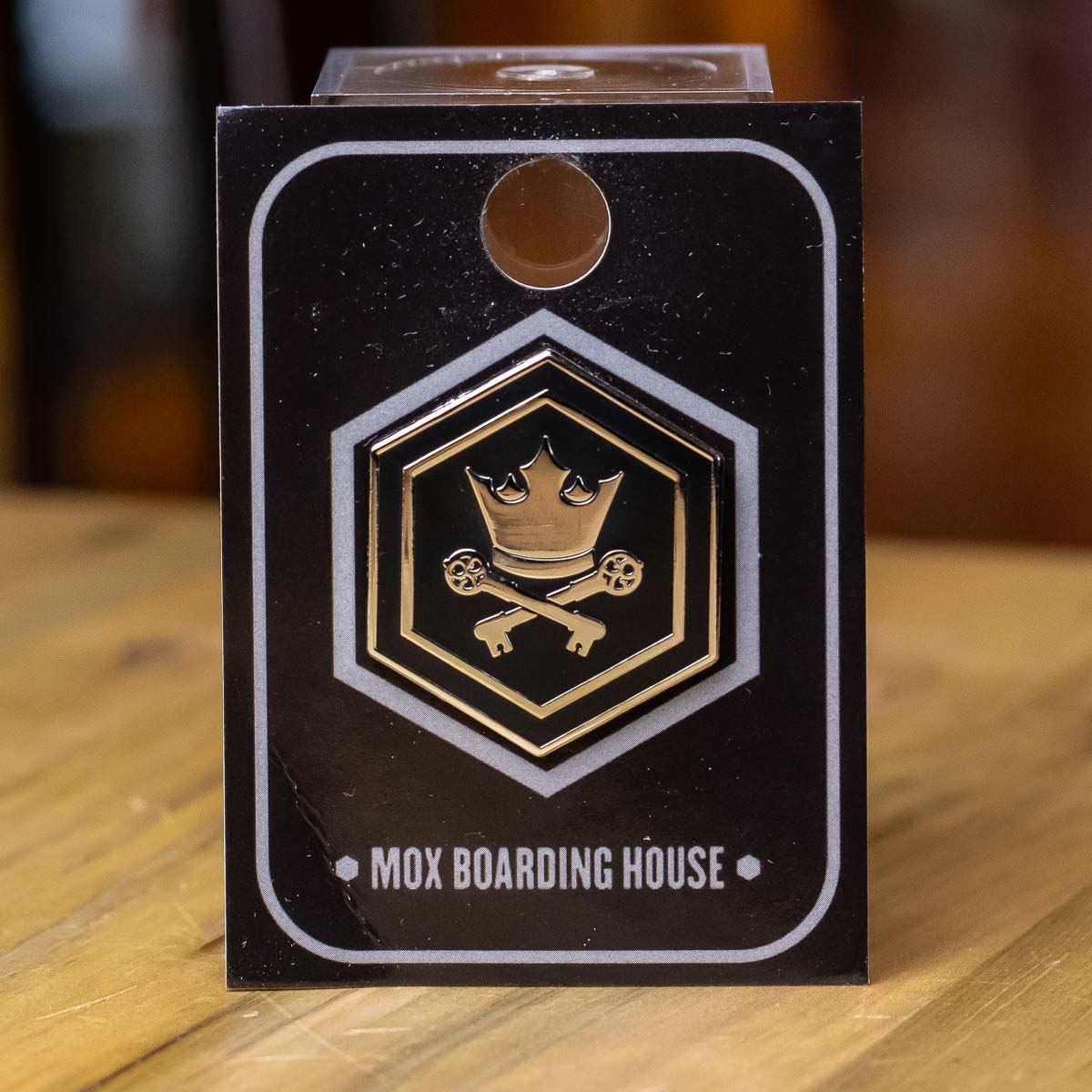 Hexagonal Crown & Keys Enamel Pin