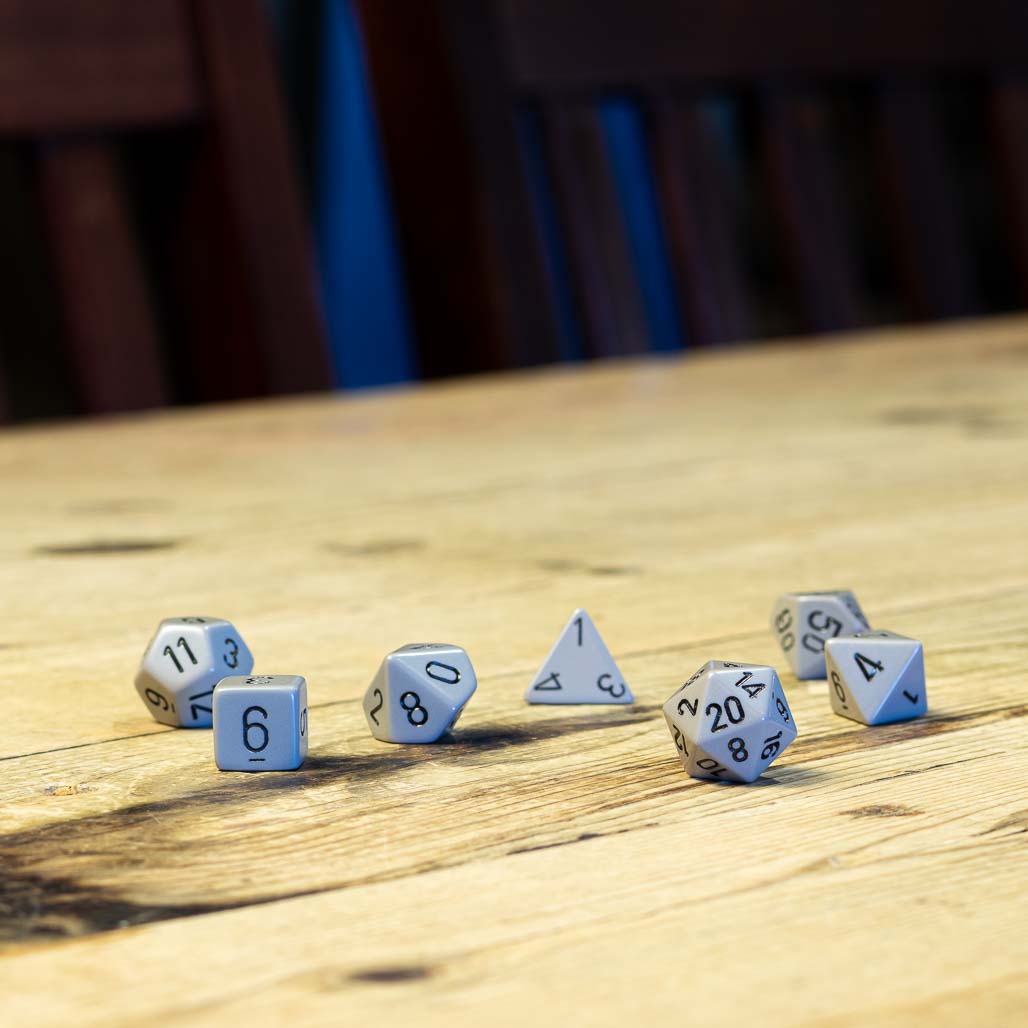 Chessex #25410 - Opaque Grey / Black Polyhedral (7ct)