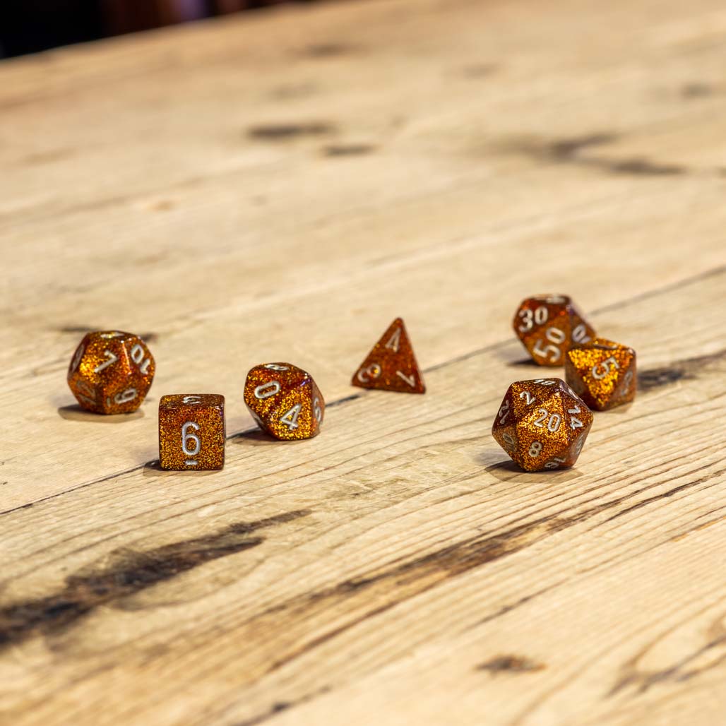 Chessex #27503 - Glitter Gold / Silver Polyhedral (7ct)