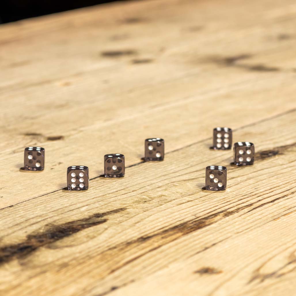 Chessex #23808 - Translucent Smoke / White d6 (36ct)