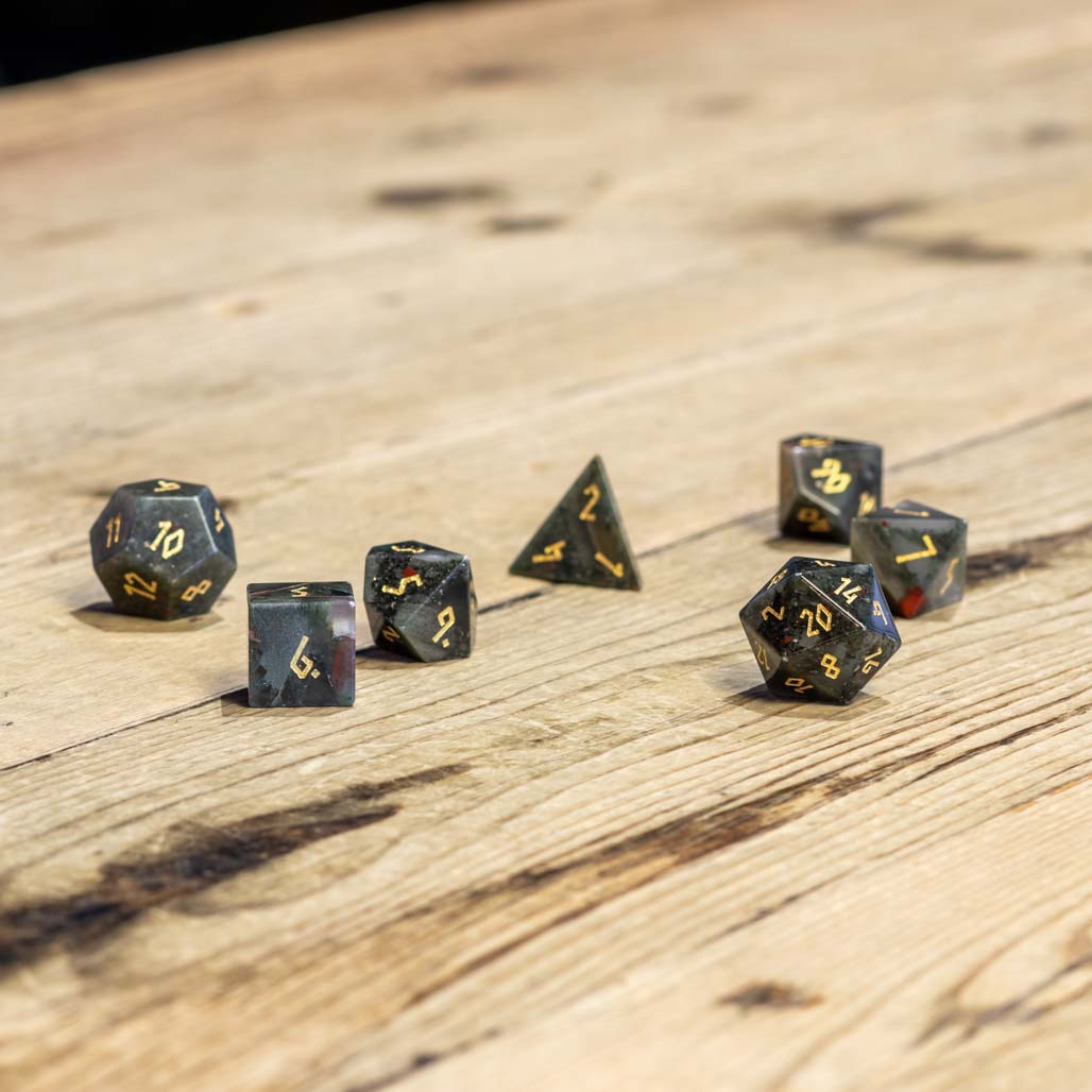 Bloodstone Gemstone Dice