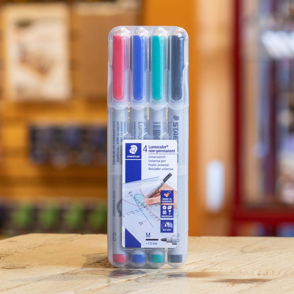 Staedtler Lumocolor Marker: Wet Erase: 4 Marker Set