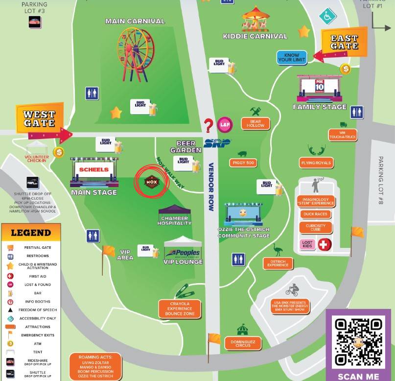 Ostrich Festival Map